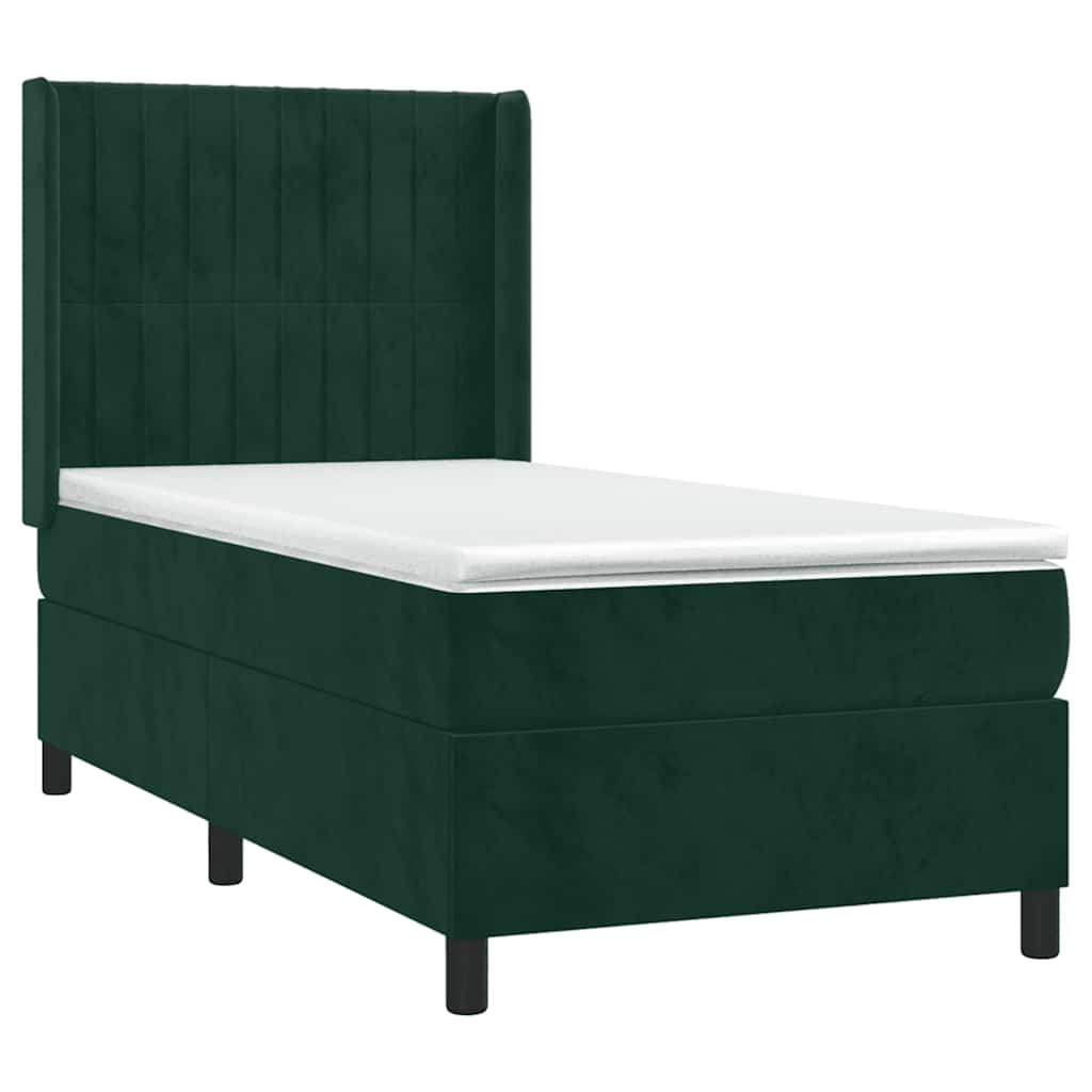 Sommier à lattes de lit matelas LED Vert foncé 90x200cm Velours - XIOS