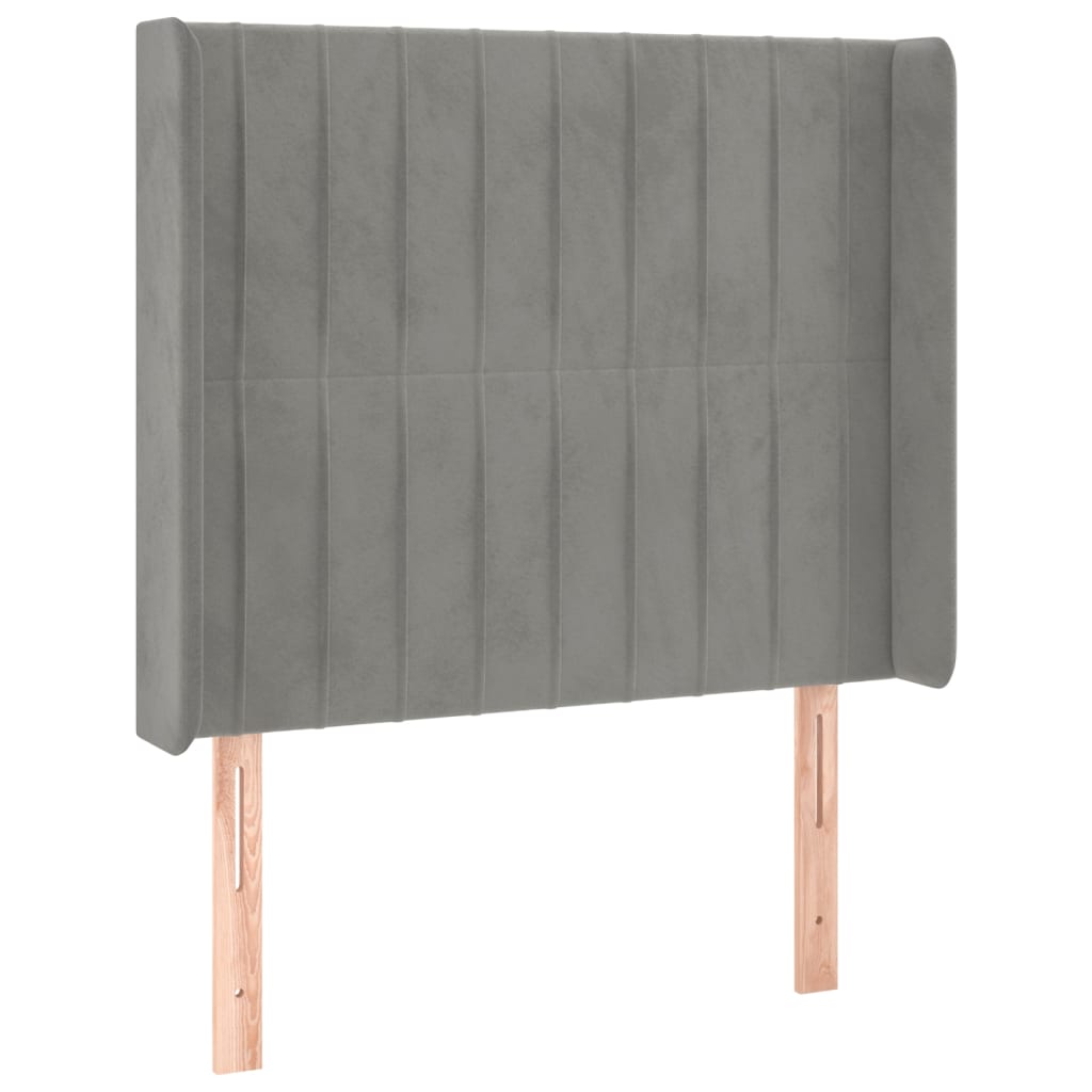 Sommier à lattes de lit matelas et LED Gris clair 100x200 cm - XIOS
