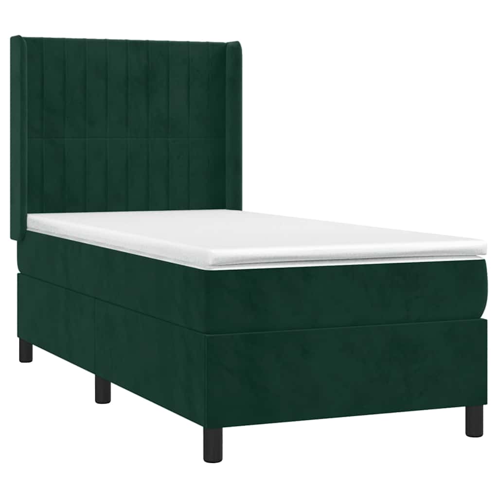 Sommier à lattes de lit matelas et LED Vert foncé 100x200 cm - XIOS
