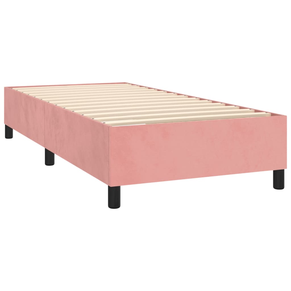Sommier à lattes de lit matelas et LED Rose 100x200 cm Velours - XIOS
