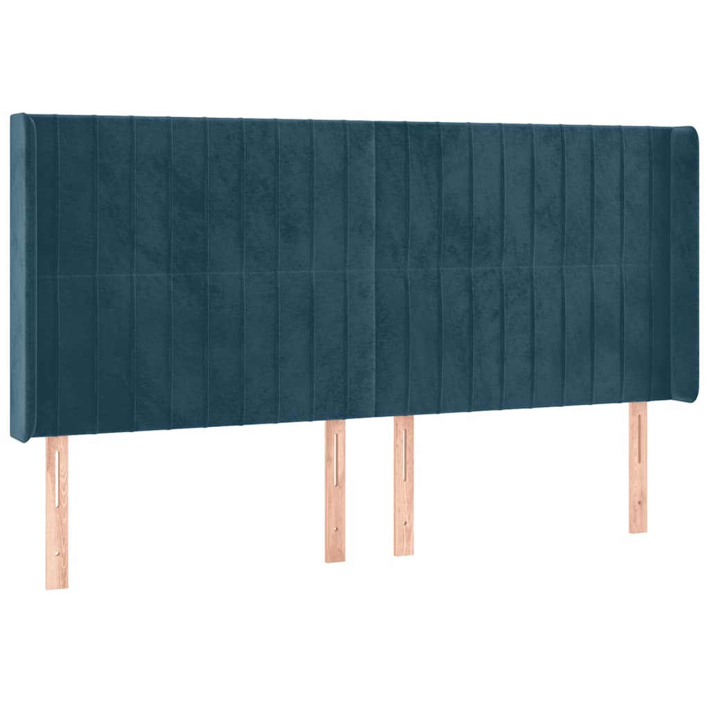 Sommier à lattes de lit matelas et LED Bleu foncé 160x200 cm
