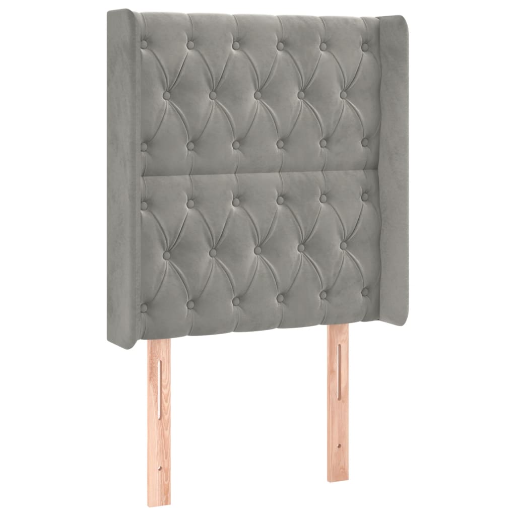 Sommier à lattes de lit matelas LED Gris clair 80x200cm Velours - XIOS