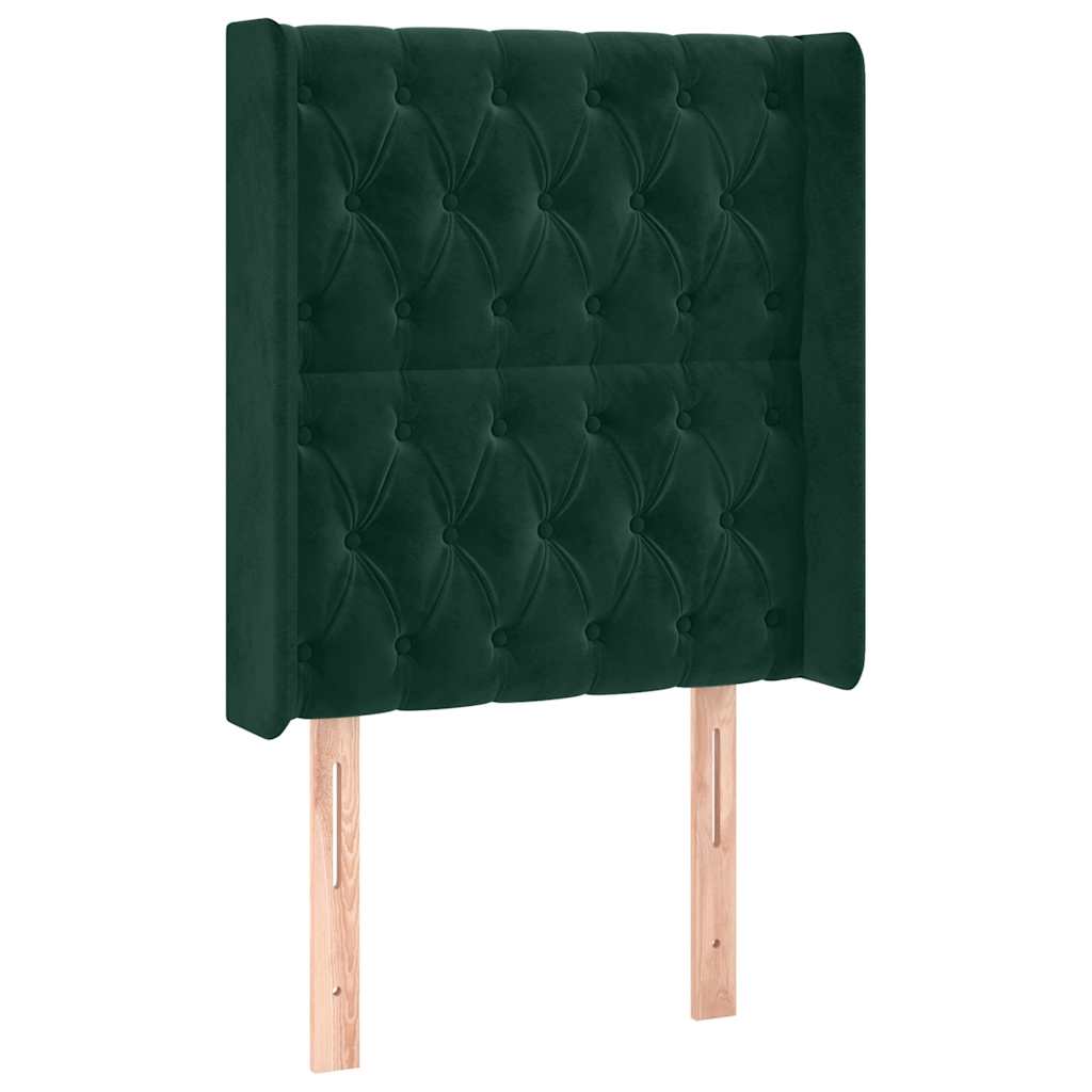 Sommier à lattes de lit matelas LED Vert foncé 80x200cm Velours - XIOS