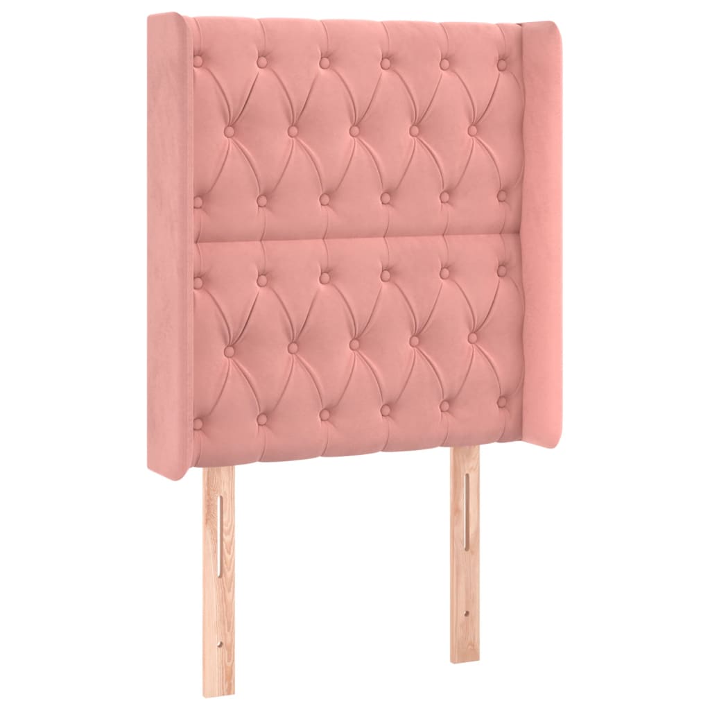 Sommier à lattes de lit matelas et LED Rose 80x200 cm Velours - XIOS