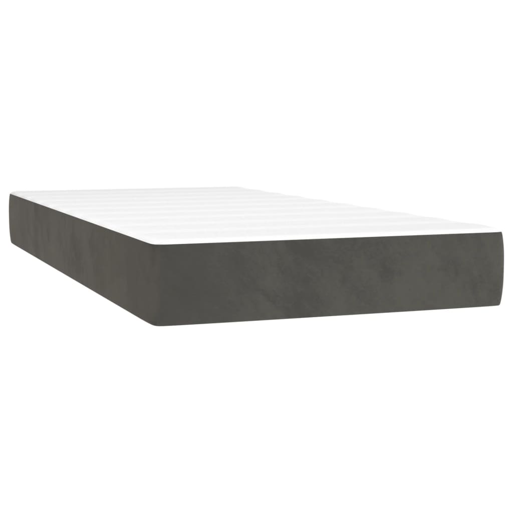 Sommier à lattes de lit matelas LED Gris foncé 90x190cm Velours - XIOS