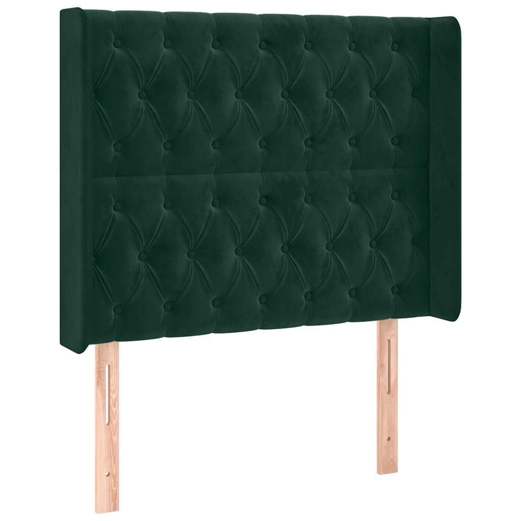 Sommier à lattes de lit matelas LED Vert foncé 90x190cm Velours - XIOS