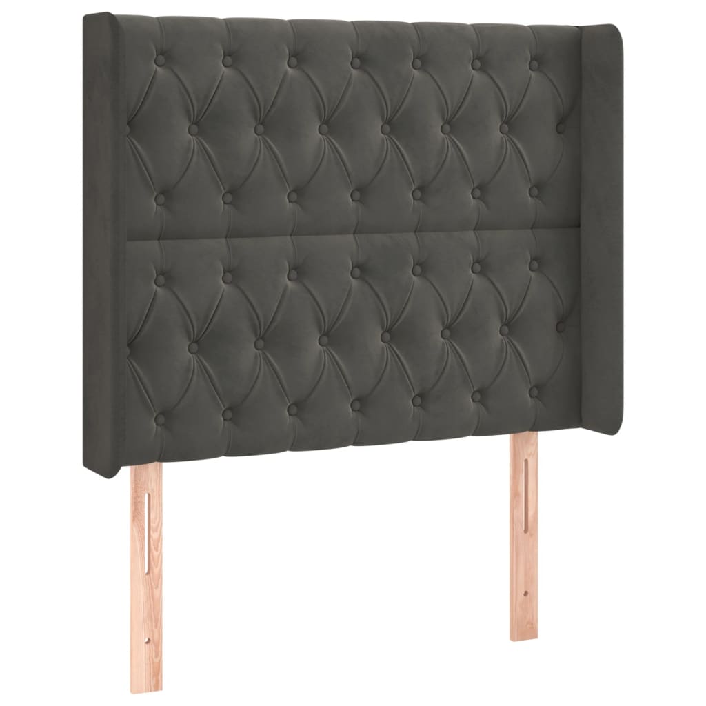 Sommier à lattes de lit matelas LED Gris foncé 90x200cm Velours - XIOS