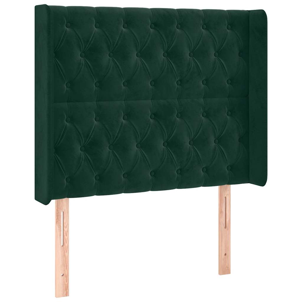 Sommier à lattes de lit matelas LED Vert foncé 90x200cm Velours - XIOS