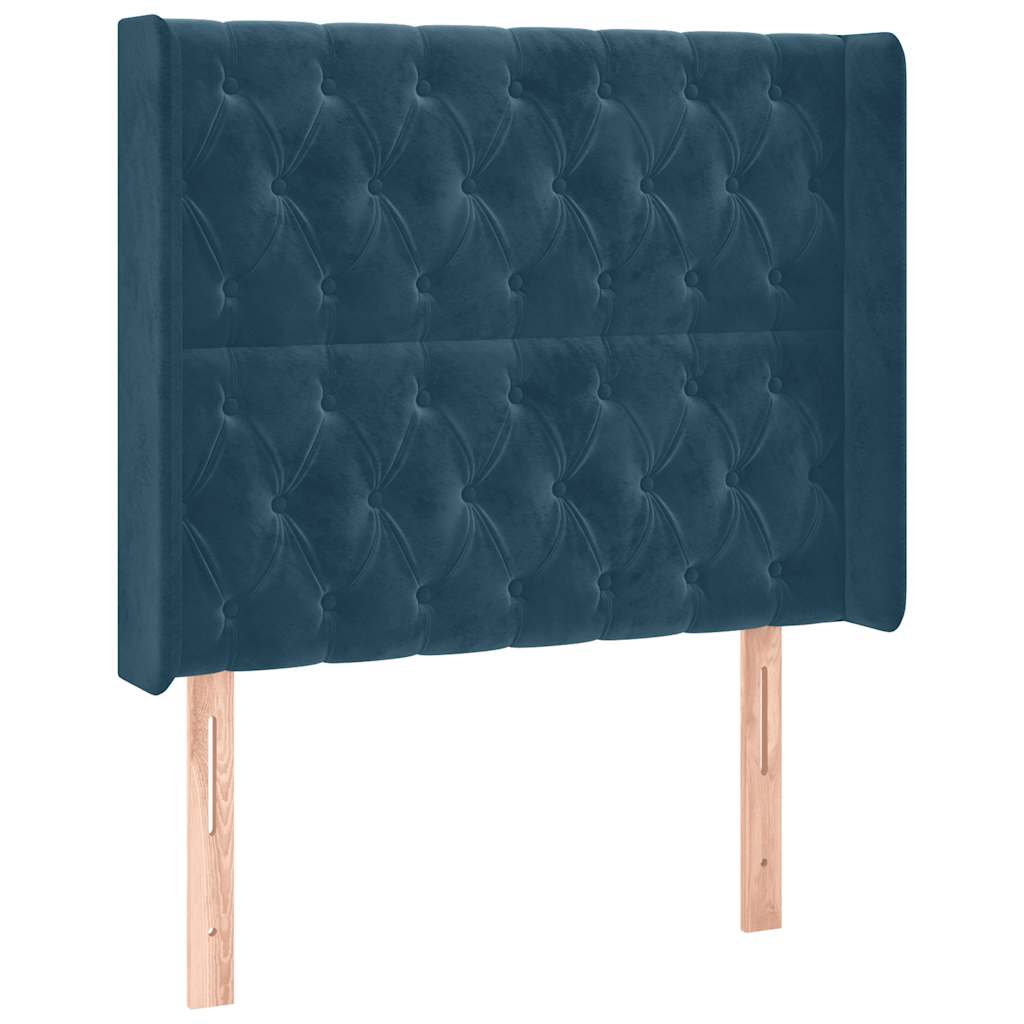Sommier à lattes de lit matelas LED Bleu foncé 90x200cm Velours
