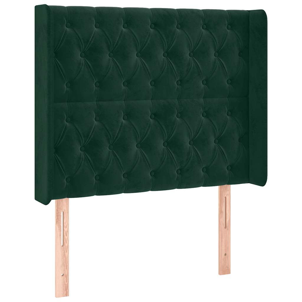 Sommier à lattes de lit matelas et LED Vert foncé 100x200 cm - XIOS