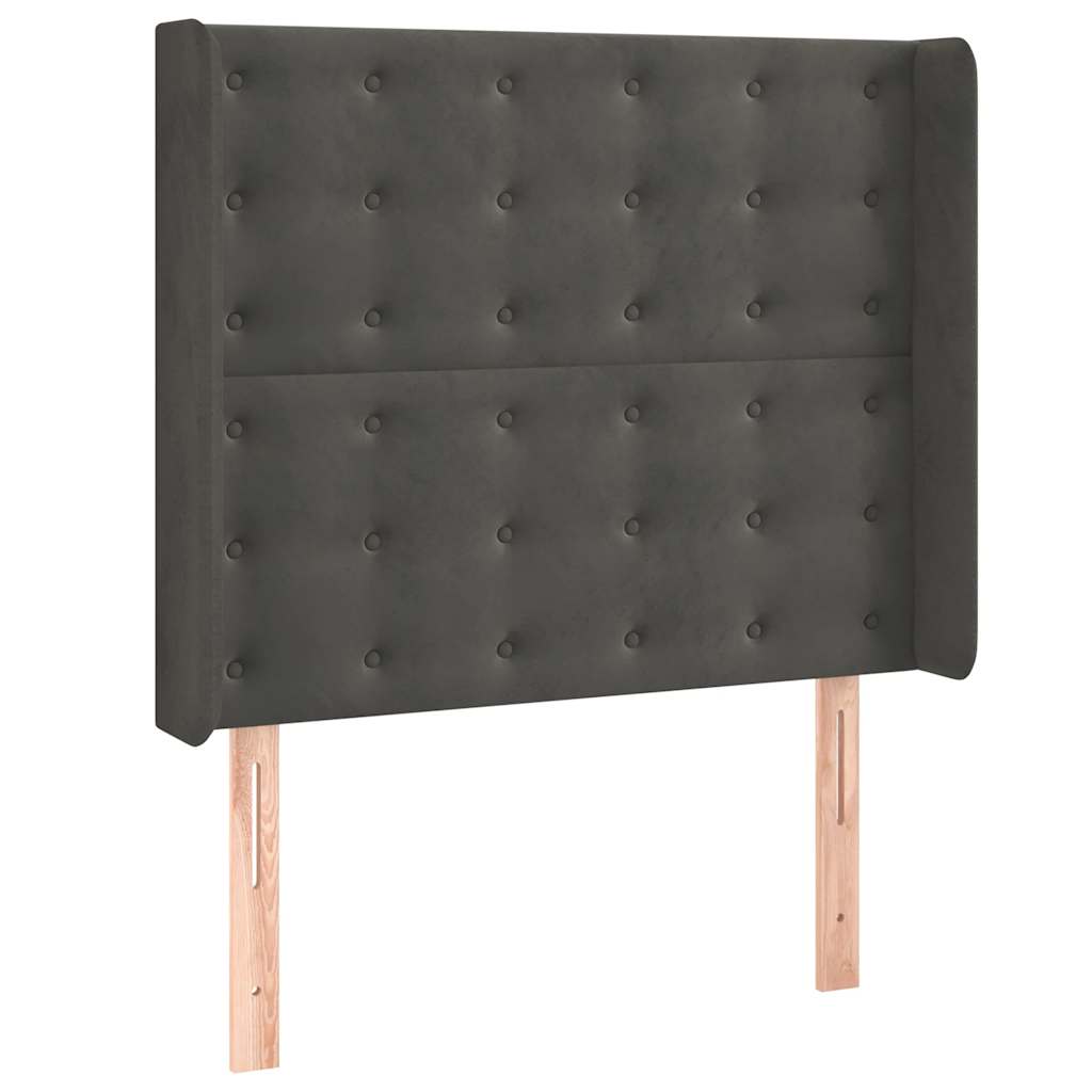 Sommier à lattes de lit matelas LED Gris foncé 80x200cm Velours - XIOS