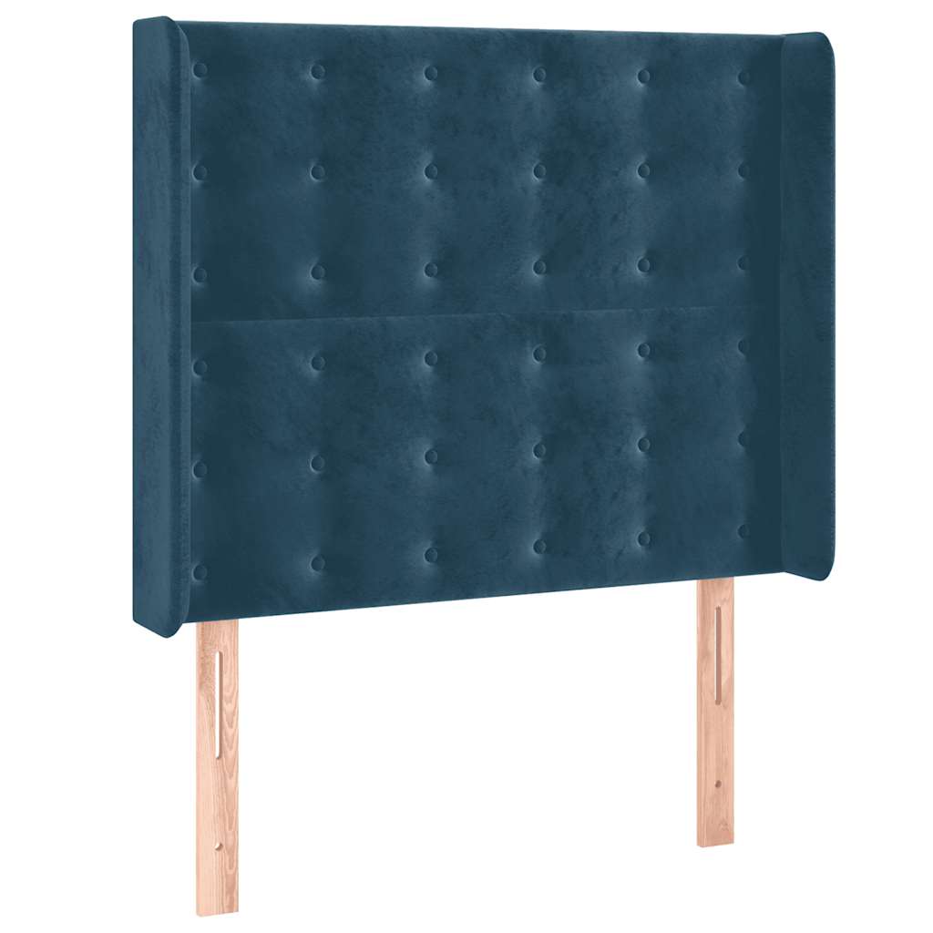 Sommier à lattes de lit matelas LED Bleu foncé 80x200cm Velours - XIOS