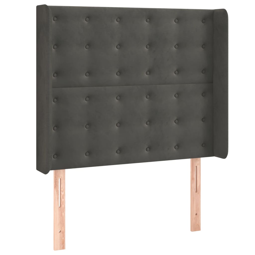 Sommier à lattes de lit matelas LED Gris foncé 90x200cm Velours - XIOS