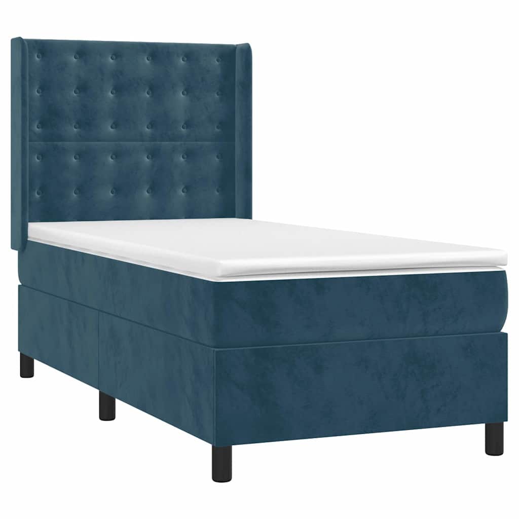Sommier à lattes de lit matelas LED Bleu foncé 90x200cm Velours - XIOS