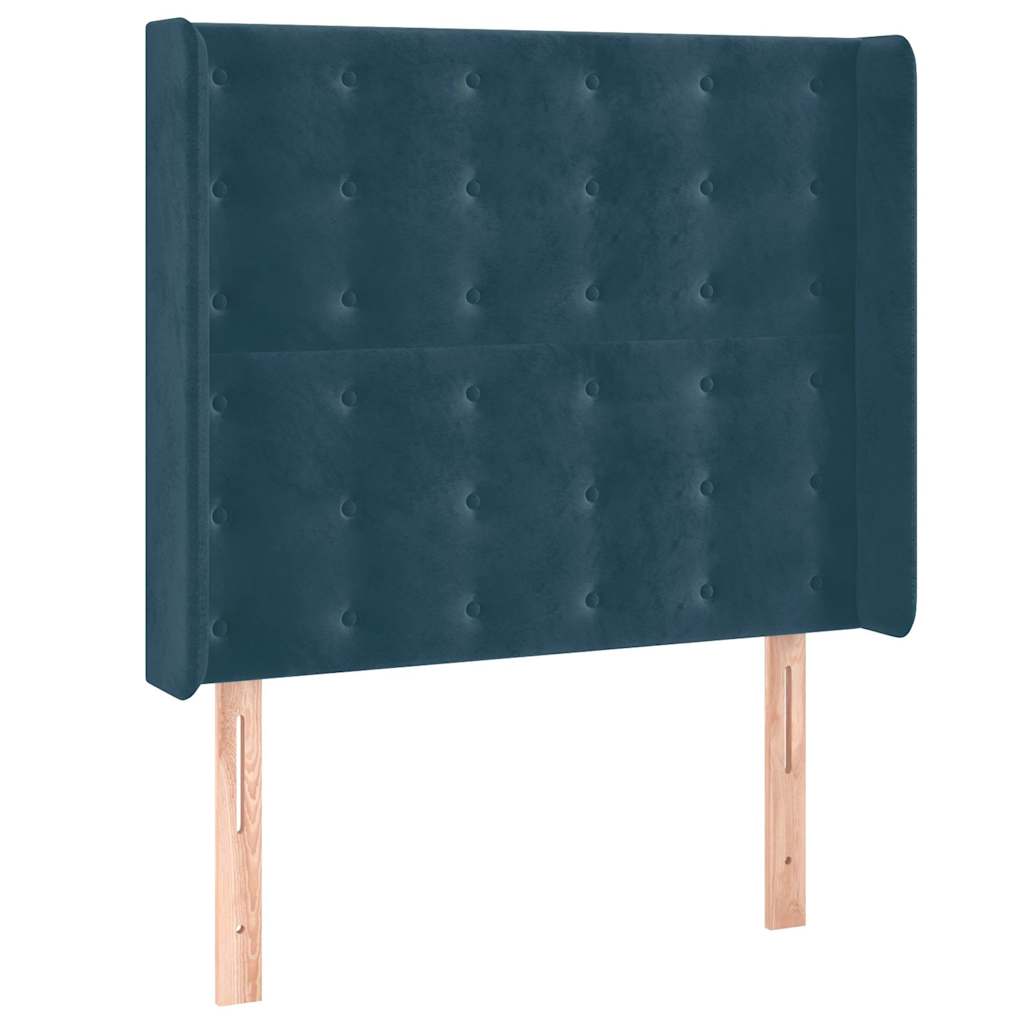 Sommier à lattes de lit matelas LED Bleu foncé 90x200cm Velours - XIOS
