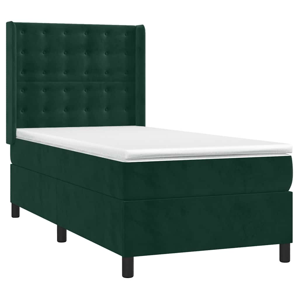 Sommier à lattes de lit matelas et LED Vert foncé 100x200 cm - XIOS