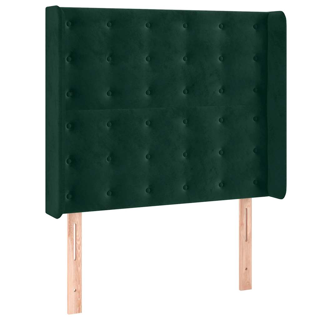 Sommier à lattes de lit matelas et LED Vert foncé 100x200 cm - XIOS