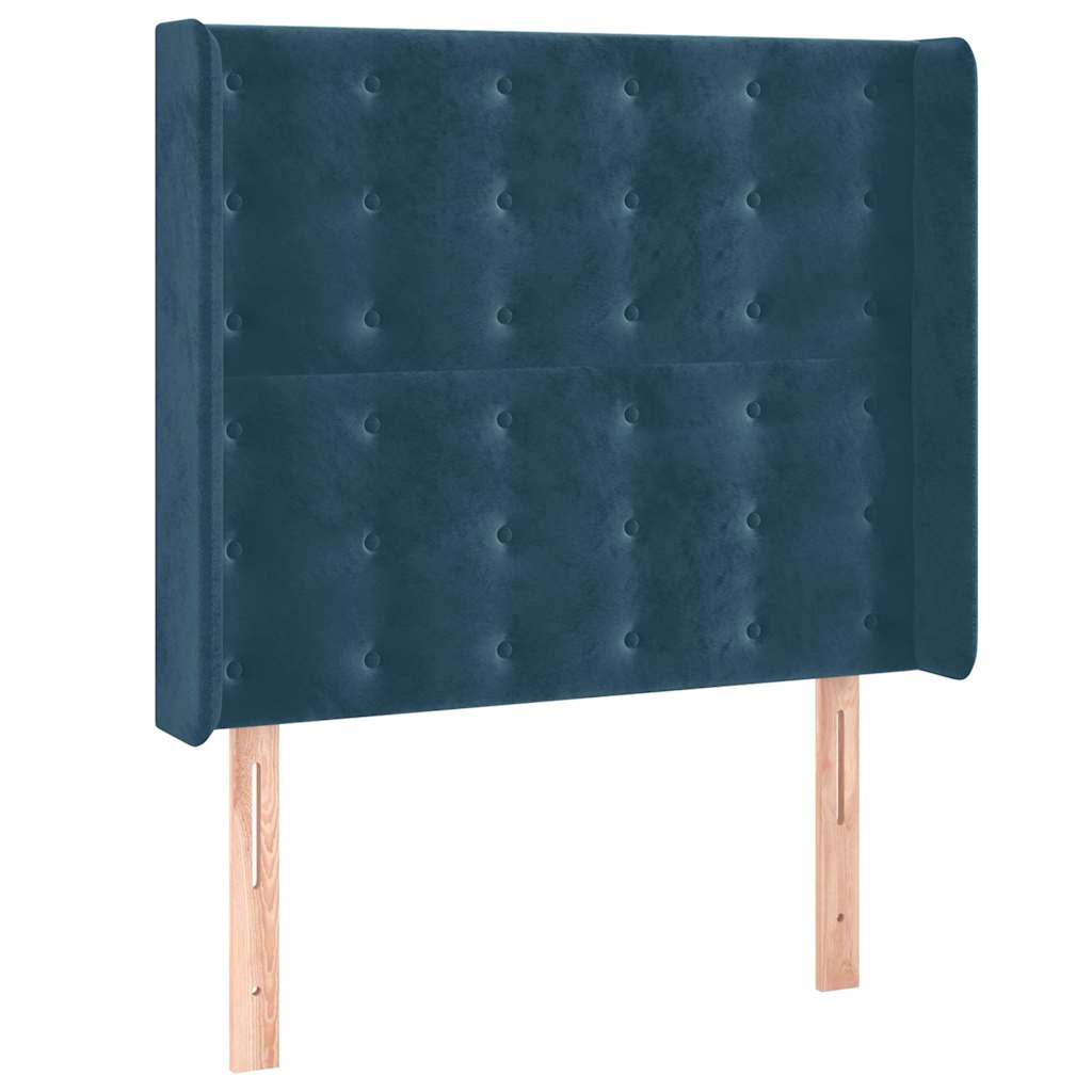 Sommier à lattes de lit matelas et LED Bleu foncé 100x200 cm - XIOS