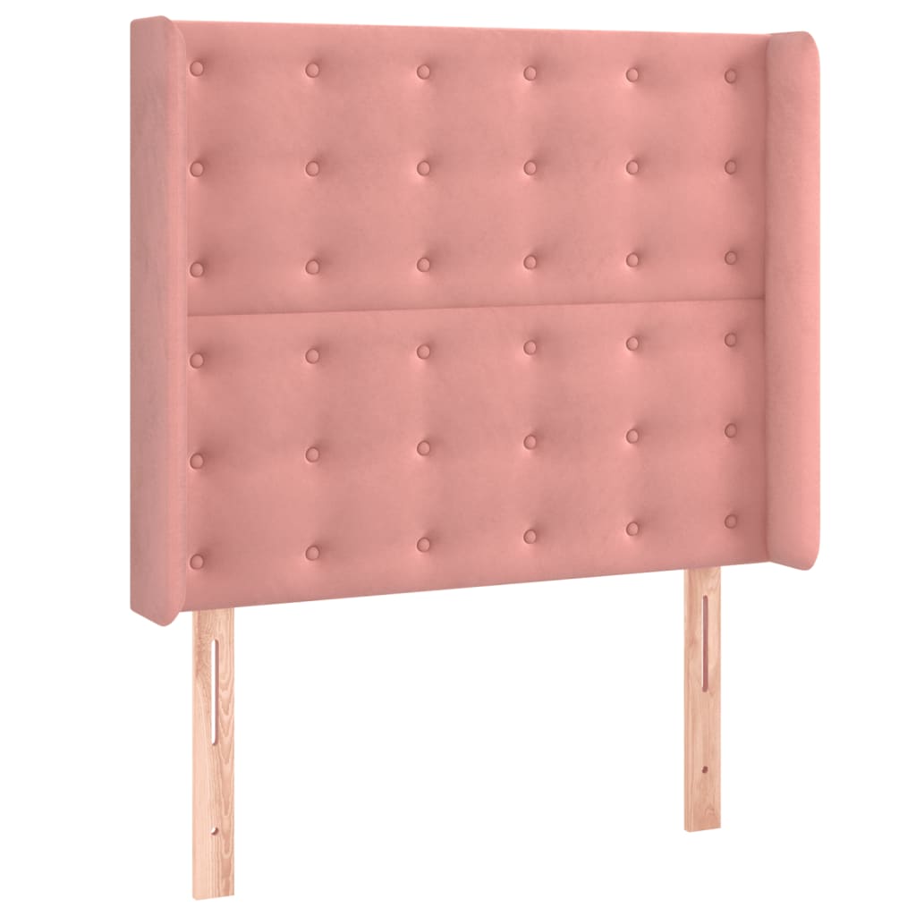 Sommier à lattes de lit matelas et LED Rose 100x200 cm Velours - XIOS