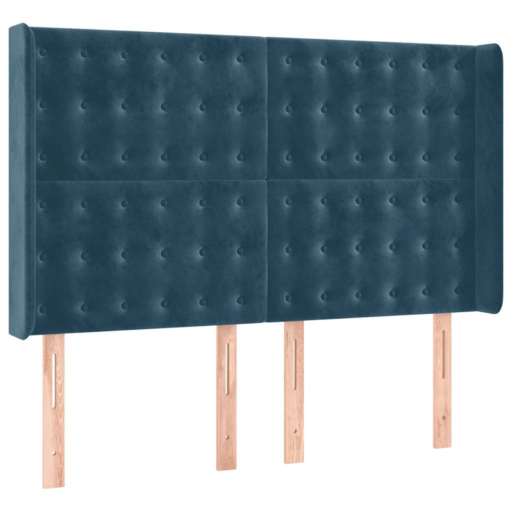 Sommier à lattes de lit matelas et LED Bleu foncé 140x190 cm - XIOS