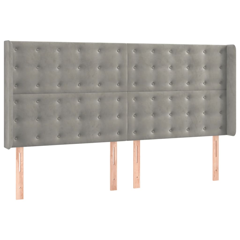 Sommier à lattes de lit matelas et LED Gris clair 160x200 cm - XIOS