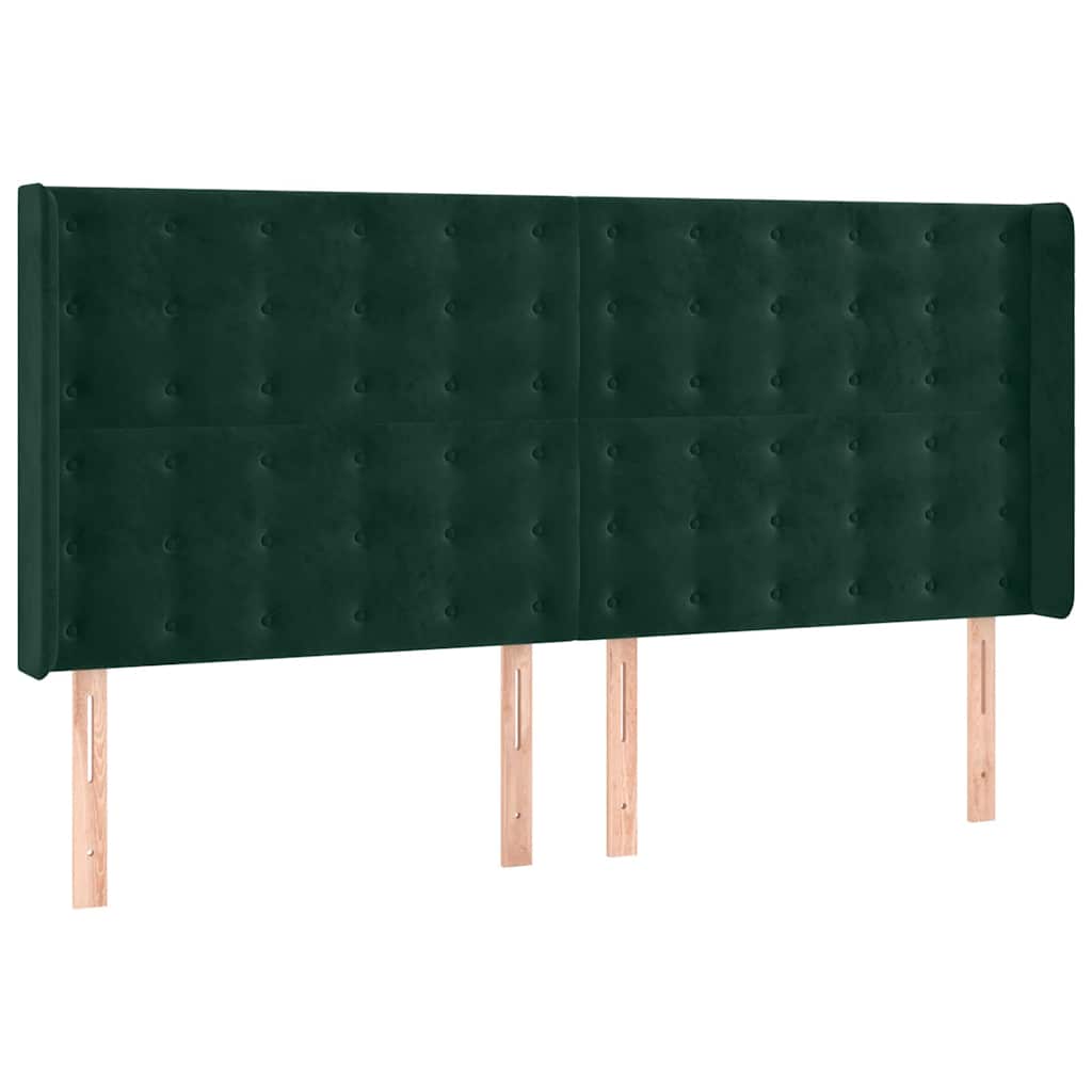 Sommier à lattes de lit matelas et LED Vert foncé 160x200 cm - XIOS