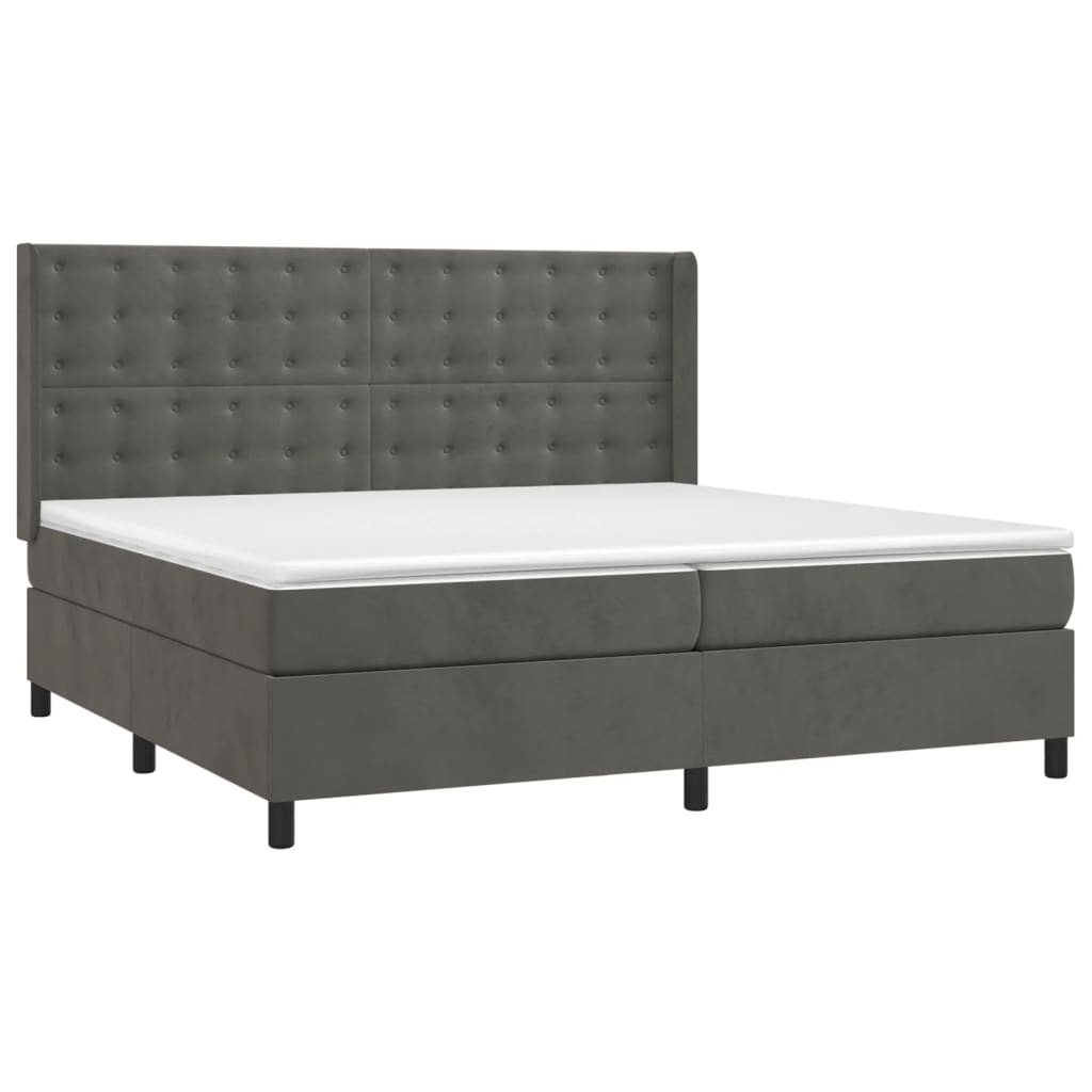 Sommier à lattes de lit matelas et LED Gris foncé 200x200 cm - XIOS