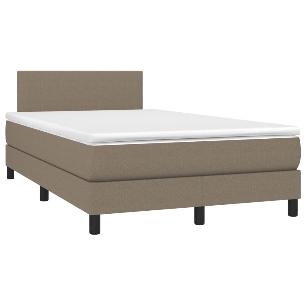 Sommier à lattes de lit avec matelas LED Taupe 120x200 cm Tissu - XIOS