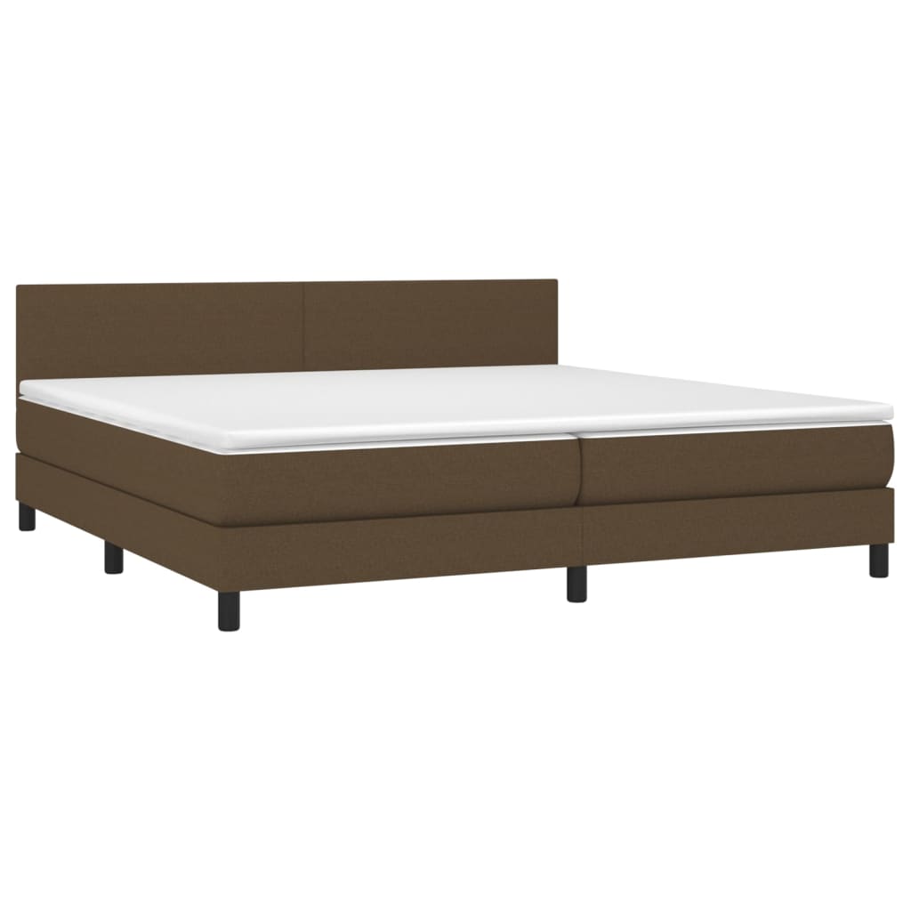 Sommier à lattes de lit matelas et LED Marron foncé 200x200 cm - XIOS
