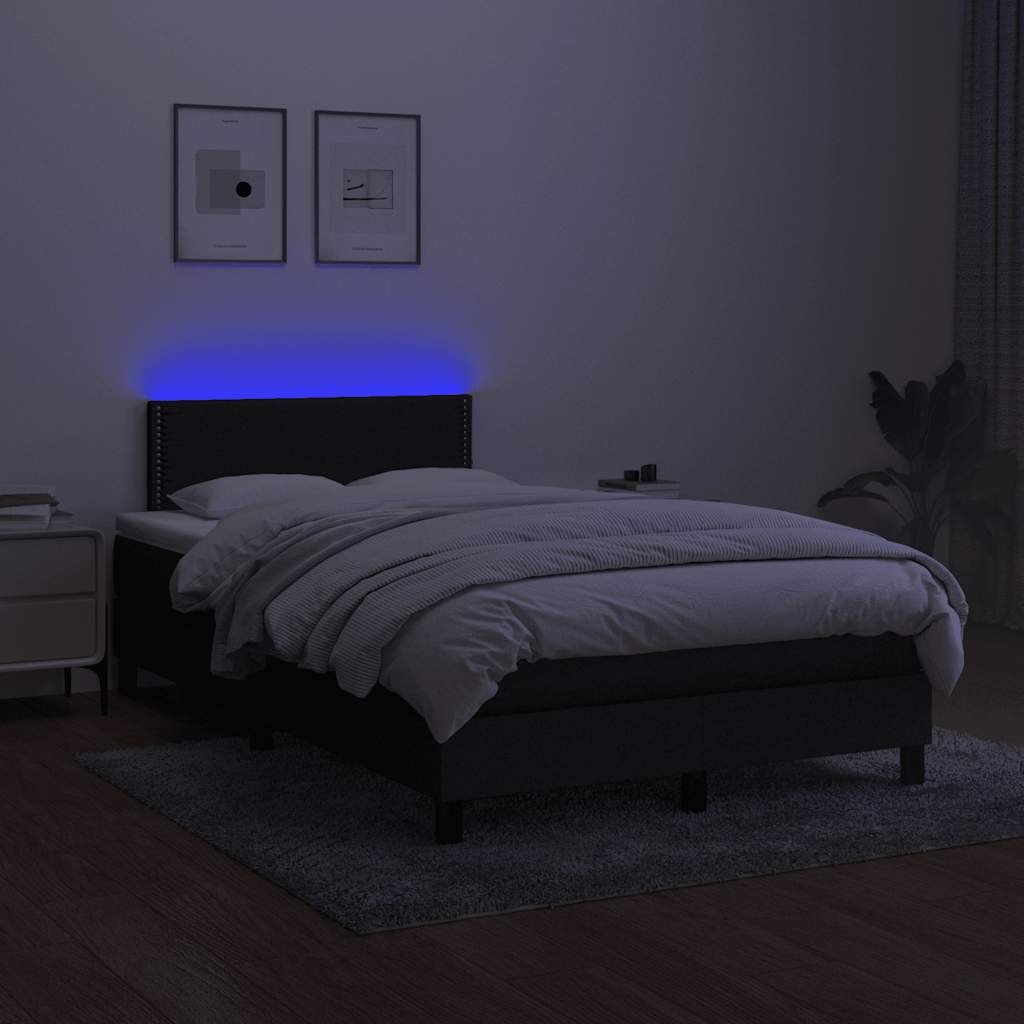 Sommier à lattes de lit avec matelas et LED Noir 120 x 200 cm - XIOS