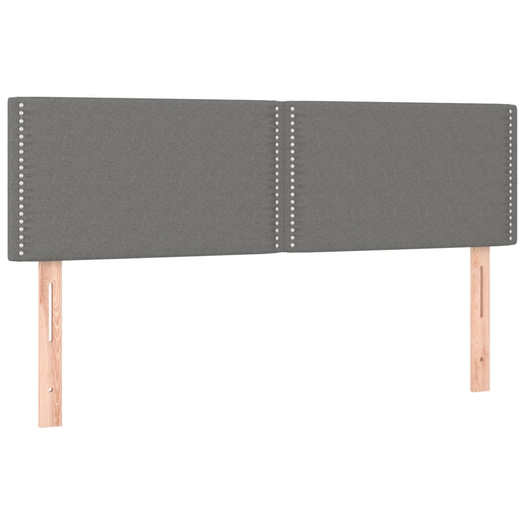 Sommier à lattes de lit et matelas et LED Gris foncé 140x200 cm