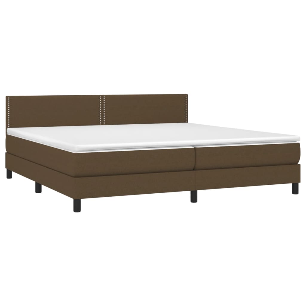 Sommier à lattes de lit matelas et LED Marron foncé 200x200 cm - XIOS