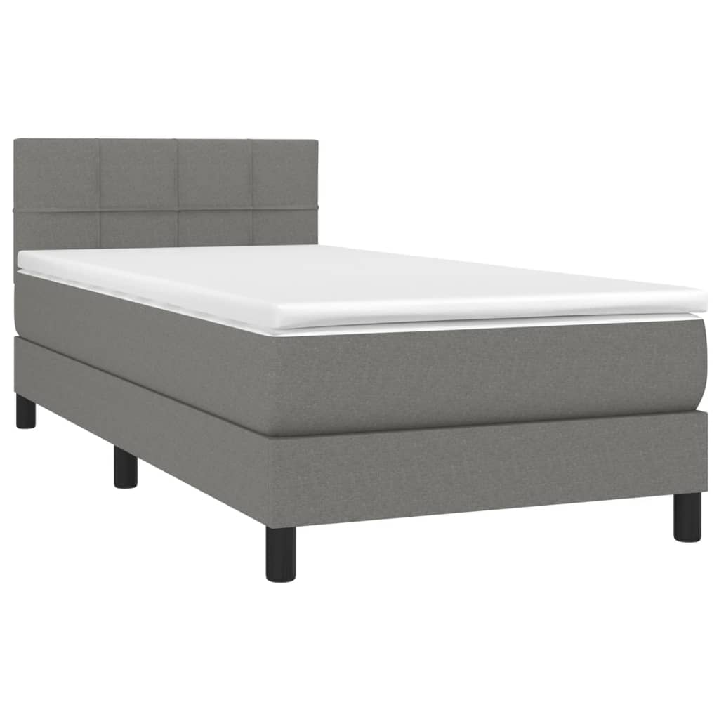 Sommier à lattes de lit et matelas et LED Gris foncé 100x200 cm - XIOS