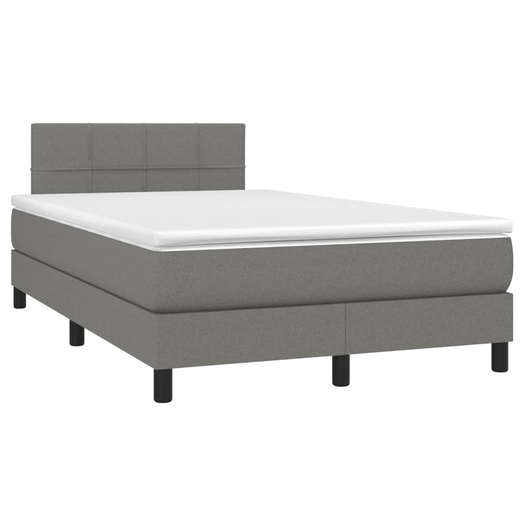 Sommier à lattes de lit et matelas et LED Gris foncé 120x200 cm - XIOS