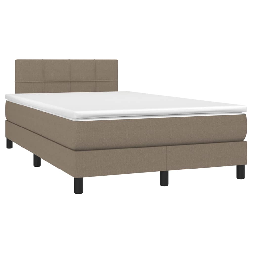 Sommier à lattes de lit avec matelas LED Taupe 120x200 cm Tissu - XIOS
