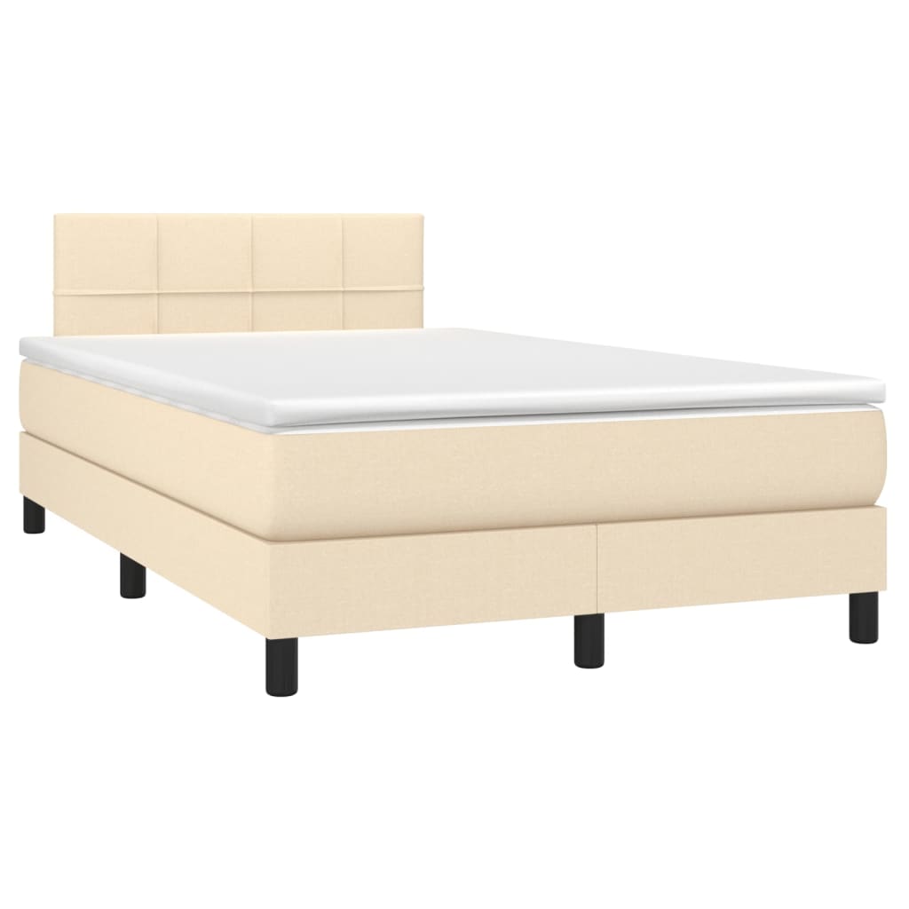 Sommier à lattes de lit avec matelas LED Crème 120x200 cm Tissu - XIOS