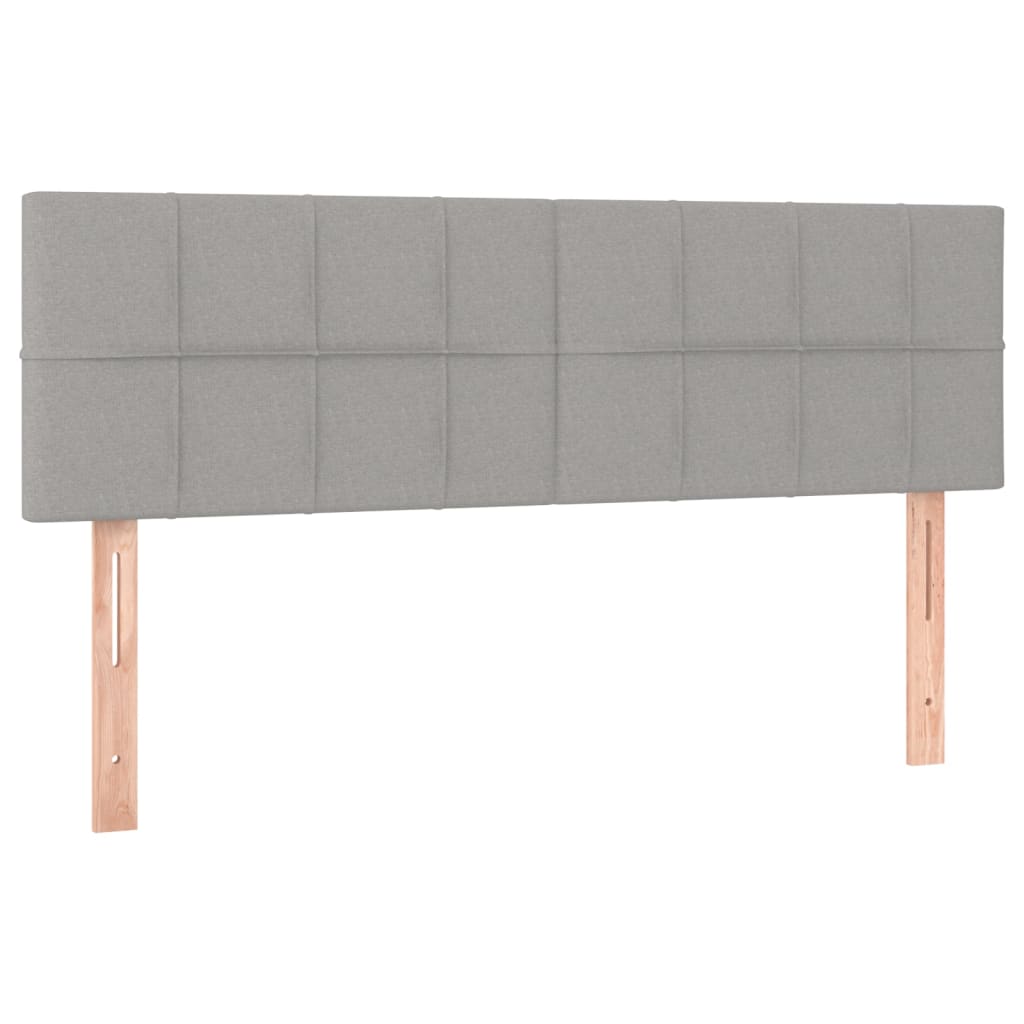 Sommier à lattes de lit et matelas et LED Gris clair 140x190 cm - XIOS