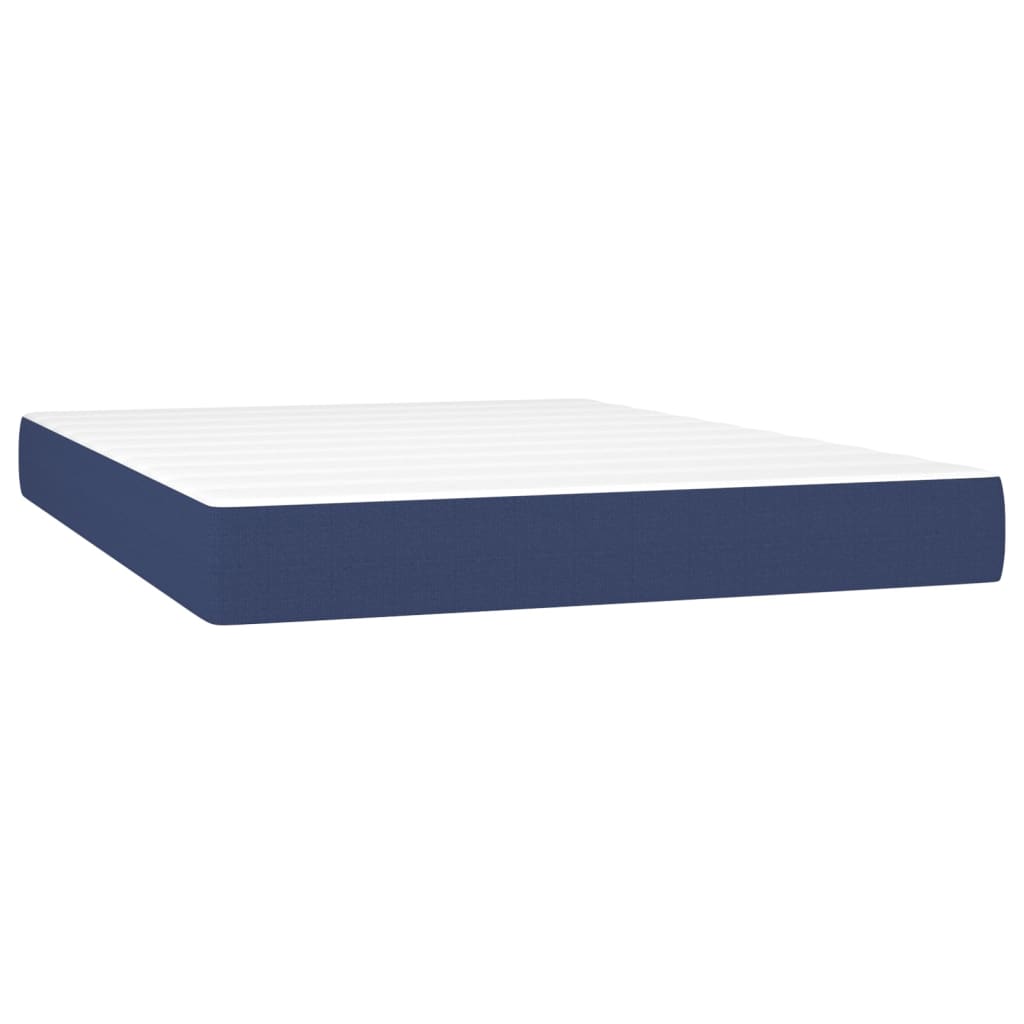 Sommier à lattes de lit avec matelas LED Bleu 140x200 cm Tissu - XIOS