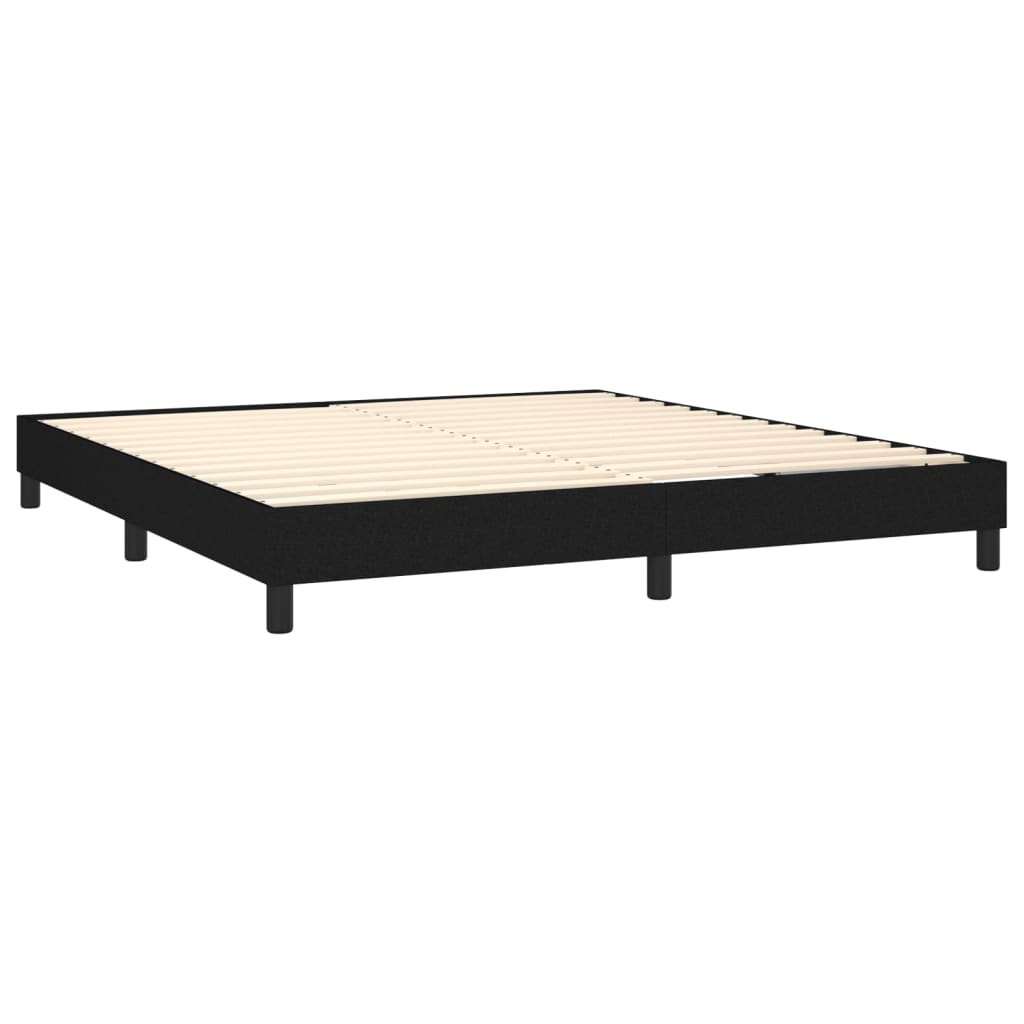 Sommier à lattes de lit avec matelas LED Noir 180x200 cm Tissu - XIOS