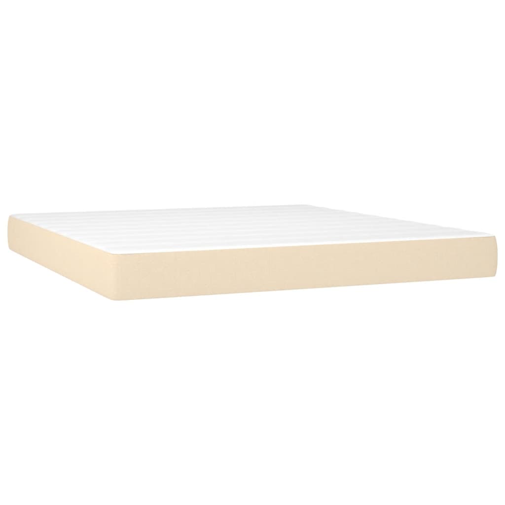 Sommier à lattes de lit avec matelas LED Crème 180x200 cm Tissu - XIOS