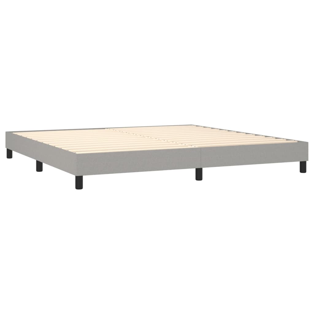 Sommier à lattes de lit matelas LED Gris clair 200x200 cm Tissu - XIOS