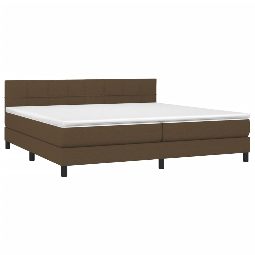 Sommier à lattes de lit matelas et LED Marron foncé 200x200 cm - XIOS