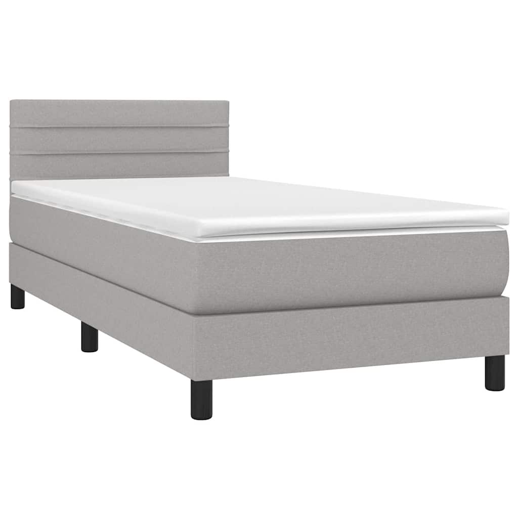 Sommier à lattes de lit avec matelas et LED Gris clair 80x200cm - XIOS
