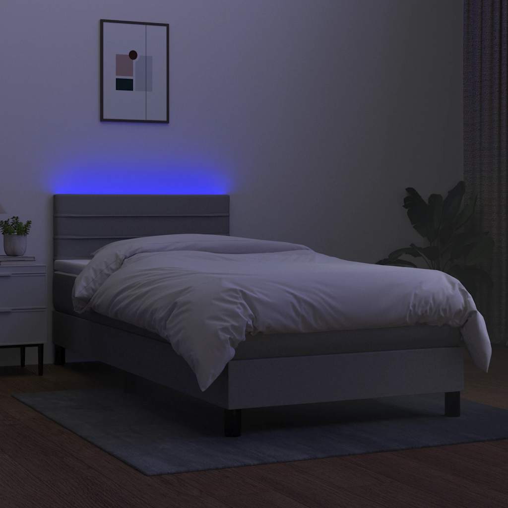 Sommier à lattes de lit avec matelas et LED Gris clair 80x200cm - XIOS
