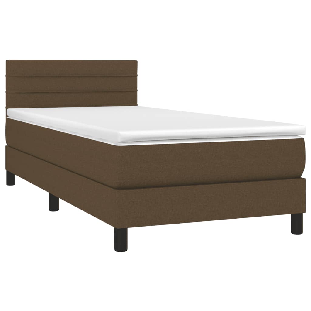 Sommier à lattes de lit et matelas et LED Marron foncé 80x200cm - XIOS