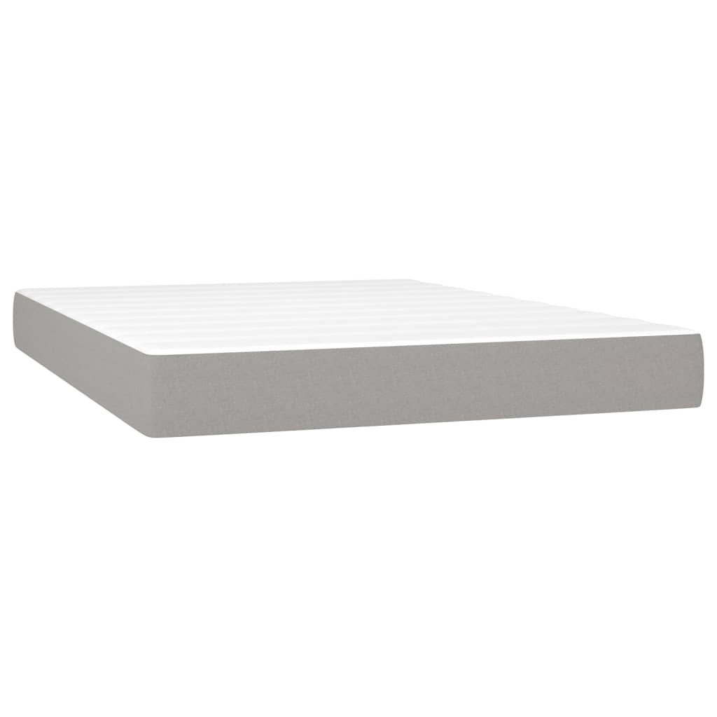 Sommier à lattes de lit et matelas et LED Gris clair 140x190 cm - XIOS