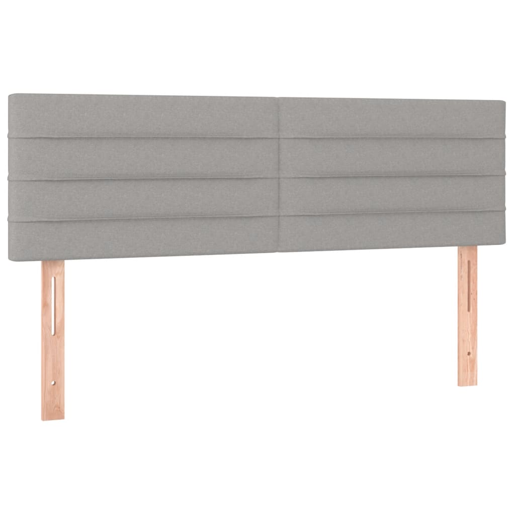 Sommier à lattes de lit et matelas et LED Gris clair 140x190 cm - XIOS