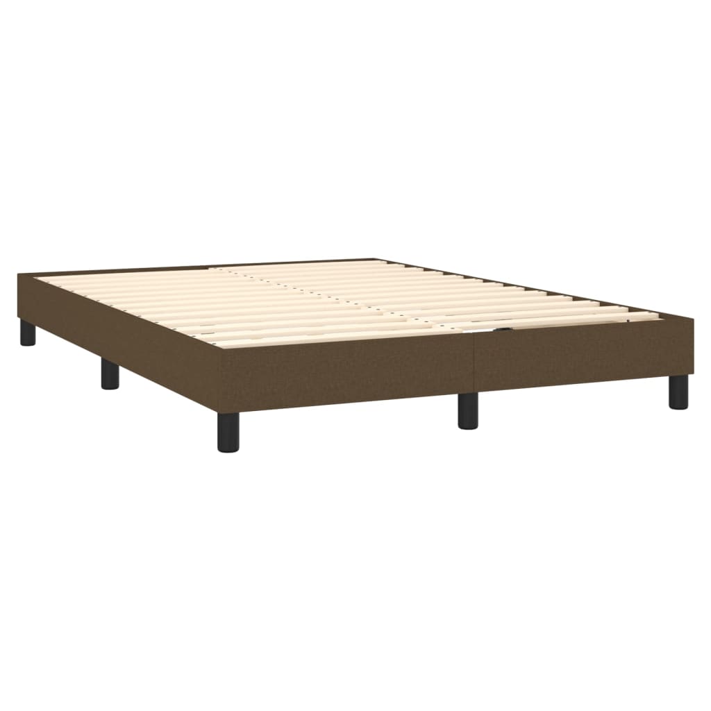 Sommier à lattes de lit matelas et LED Marron foncé 140x190 cm - XIOS