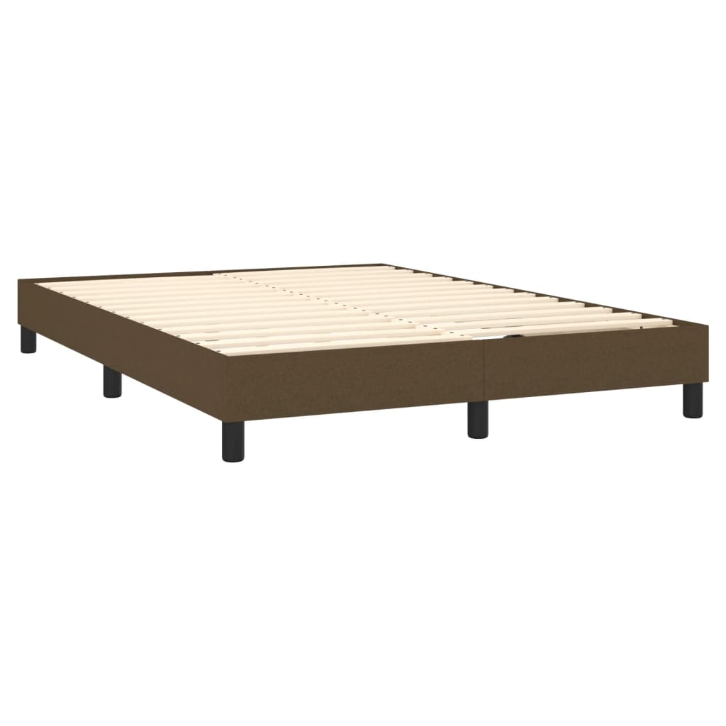 Sommier à lattes de lit matelas et LED Marron foncé 140x200 cm - XIOS