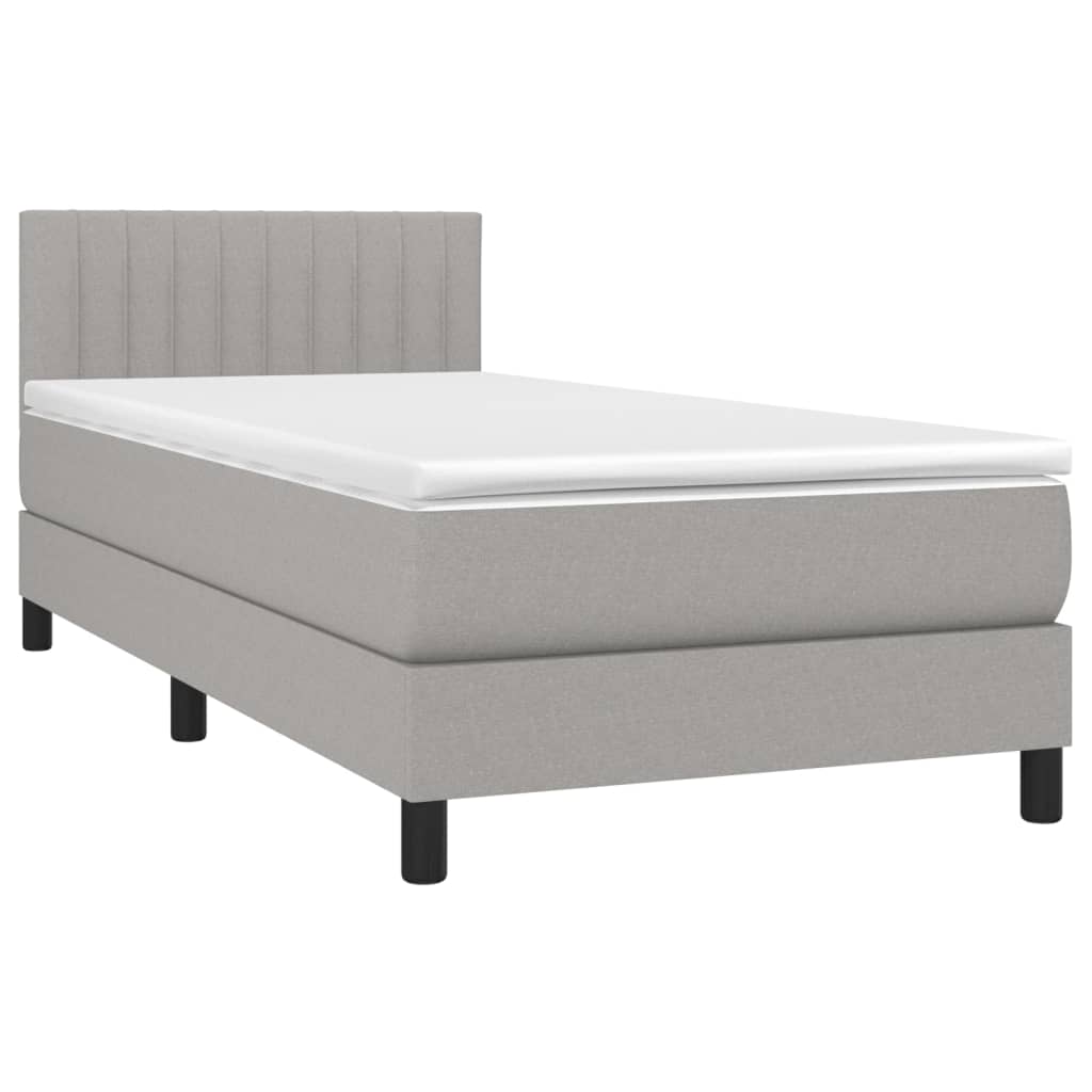 Sommier à lattes de lit avec matelas et LED Gris clair 90x190cm - XIOS